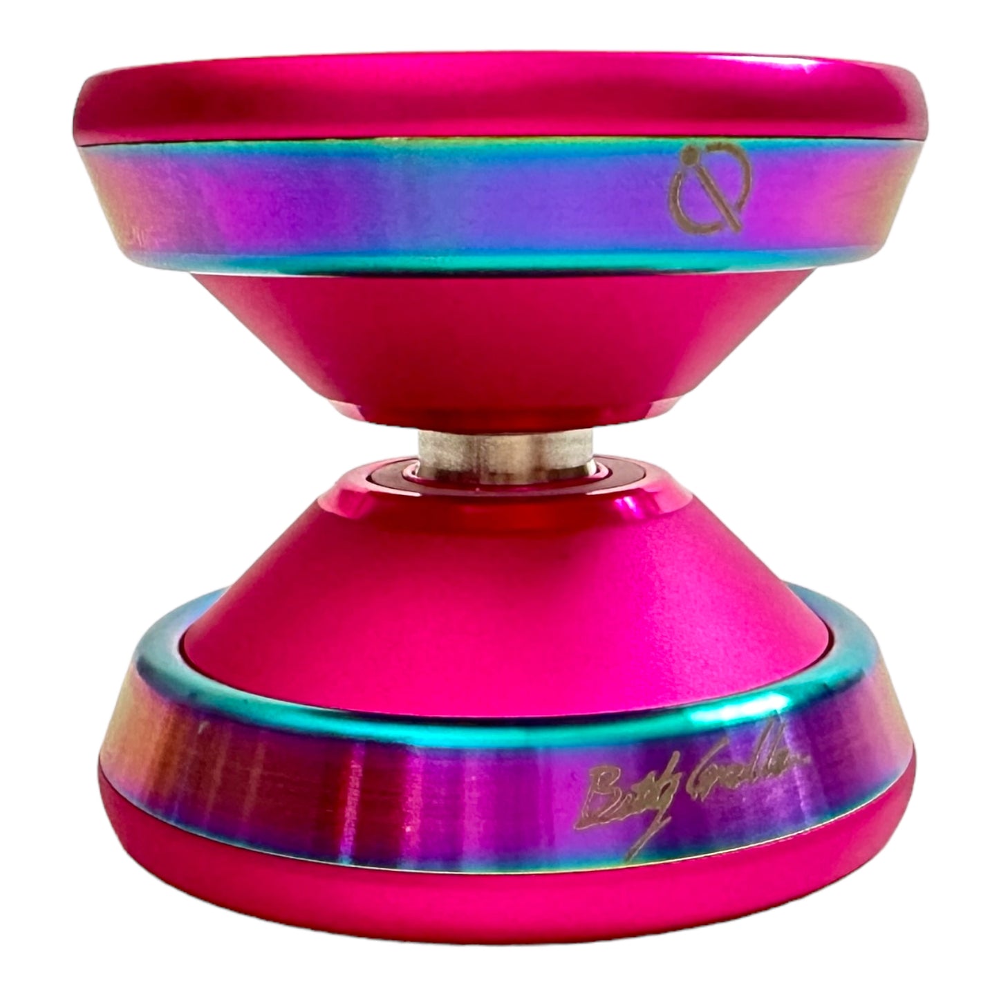 IQ YoYo pink rainbow bearing view