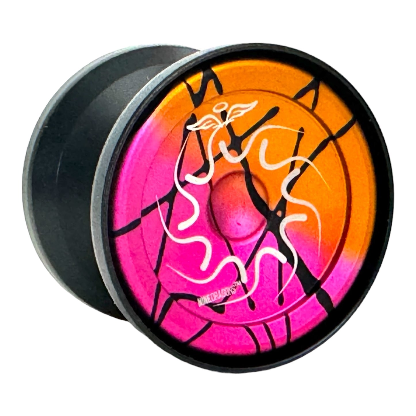 nine dragons yoyo, black caps orange and pink Angel 2 up