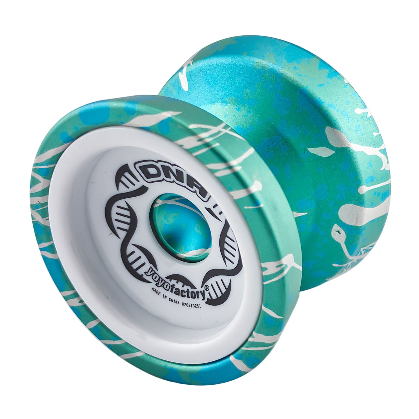 DNA yoyo green aqua splash white caps