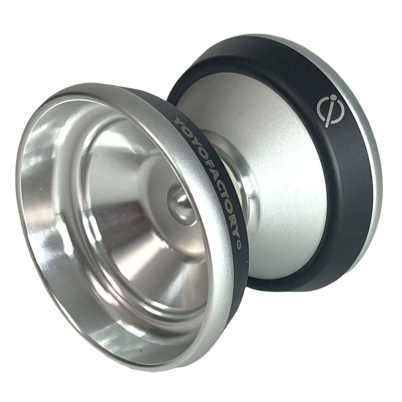 IQ Metal Yoyo silver black top view