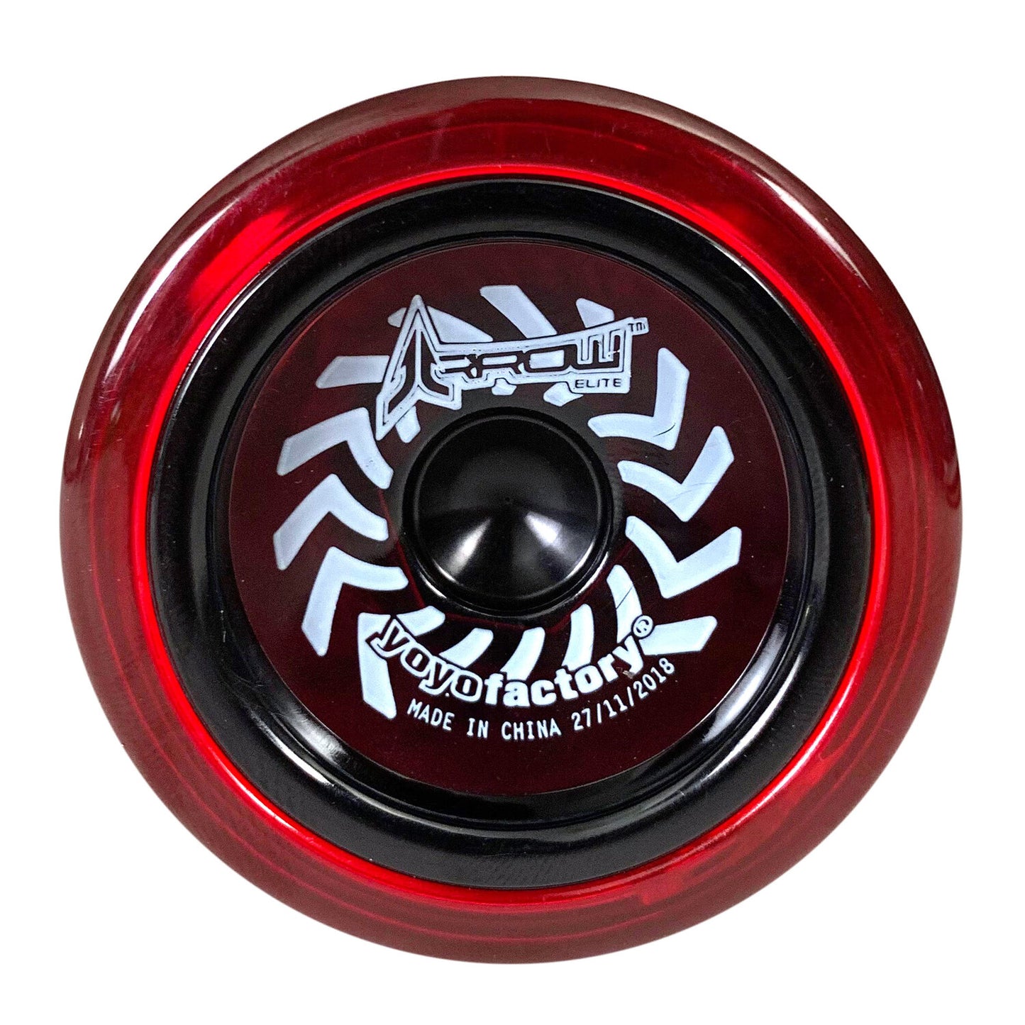 arrow yoyo red with black cap side view
