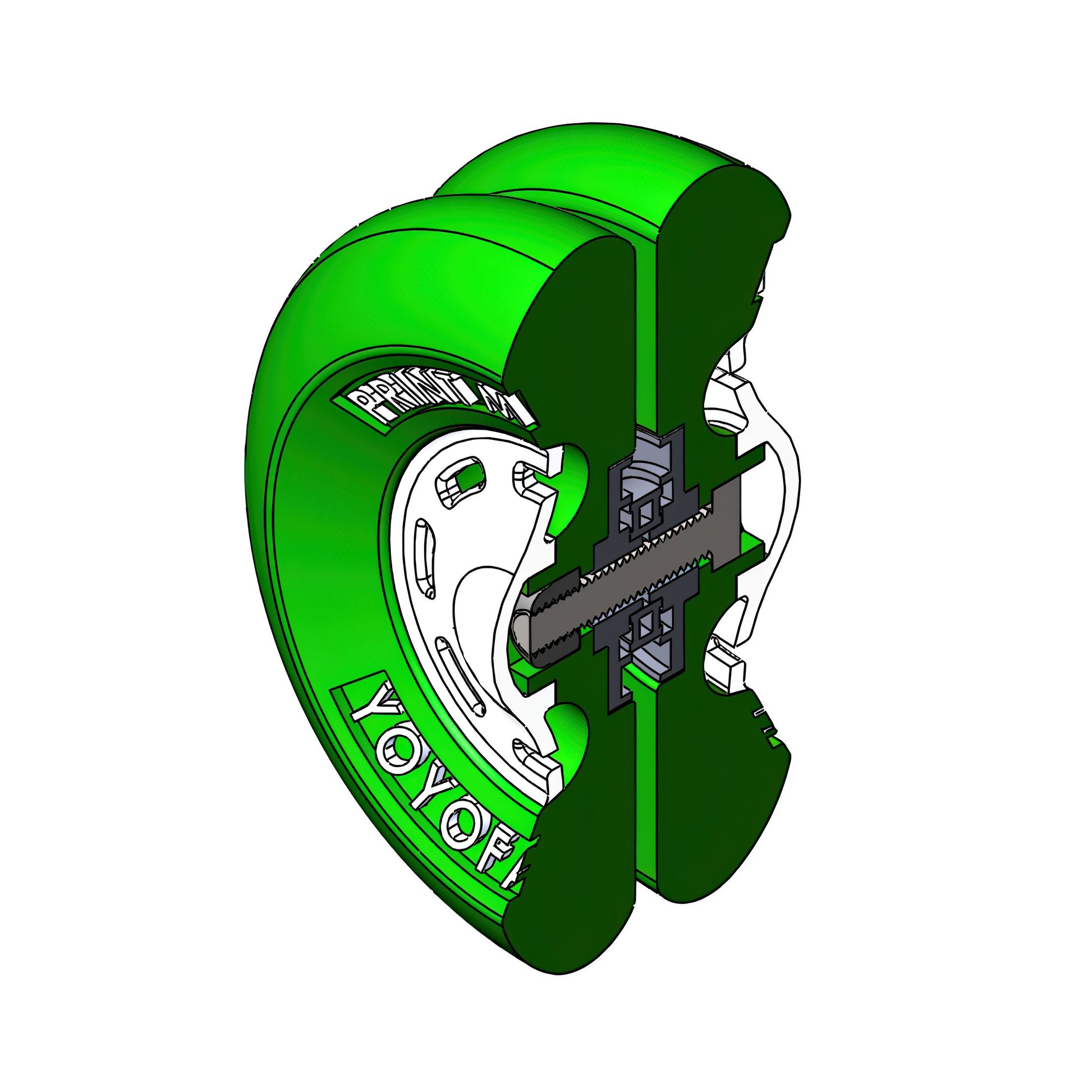 3d Printed looper YoYo cross section side view