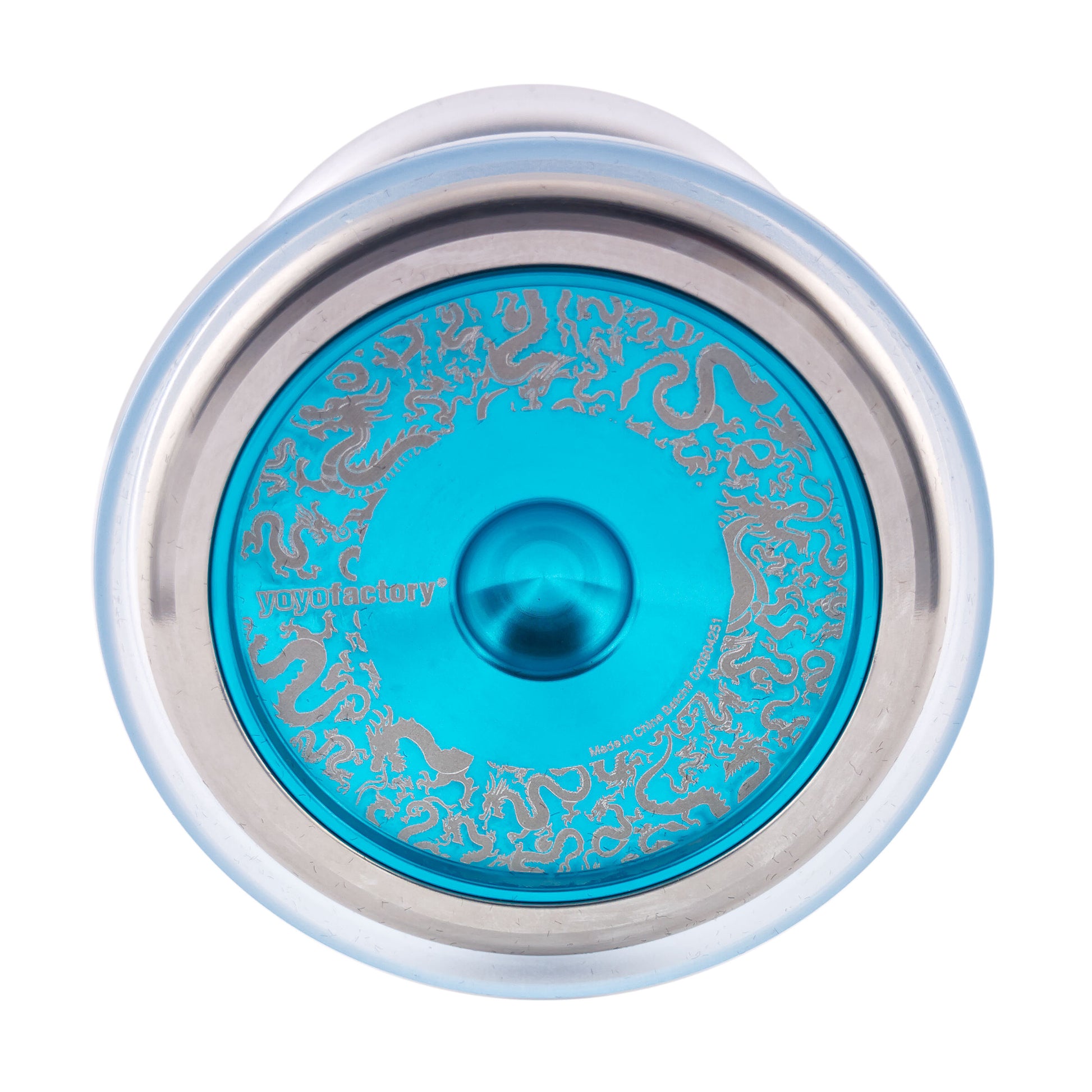 99 Dragons Bi-Metal YoYo blue side view