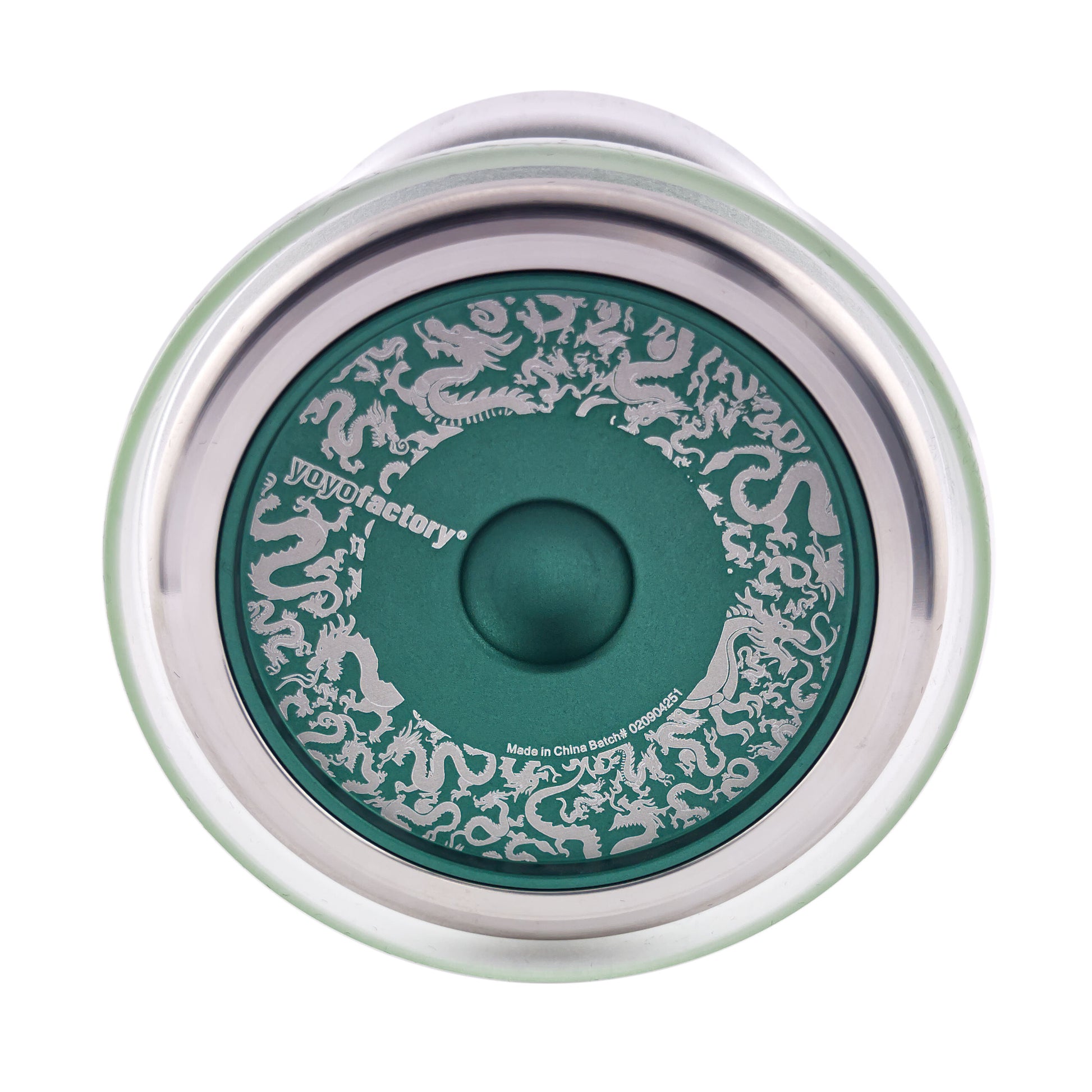 99 Dragons Bi-Metal YoYo green side view