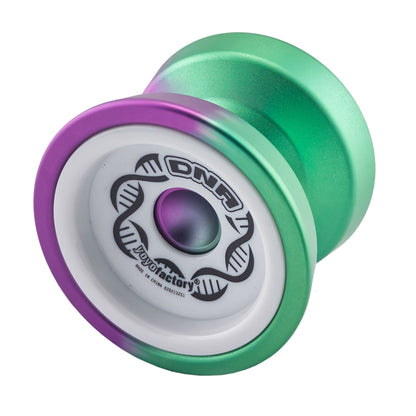 DNA yoyo green purple with white cap