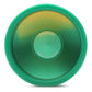 A green yo-yo with a gradient finish transitioning from yellow-green to deep green, featuring the 'YOGO KATSUDA' and 'Thrive YOYOFACTORY' branding on the center hub, set against a plain white background.