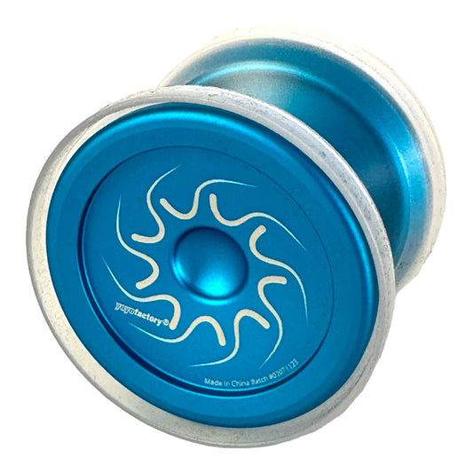 nine dragons yoyo - blue with clear caps 