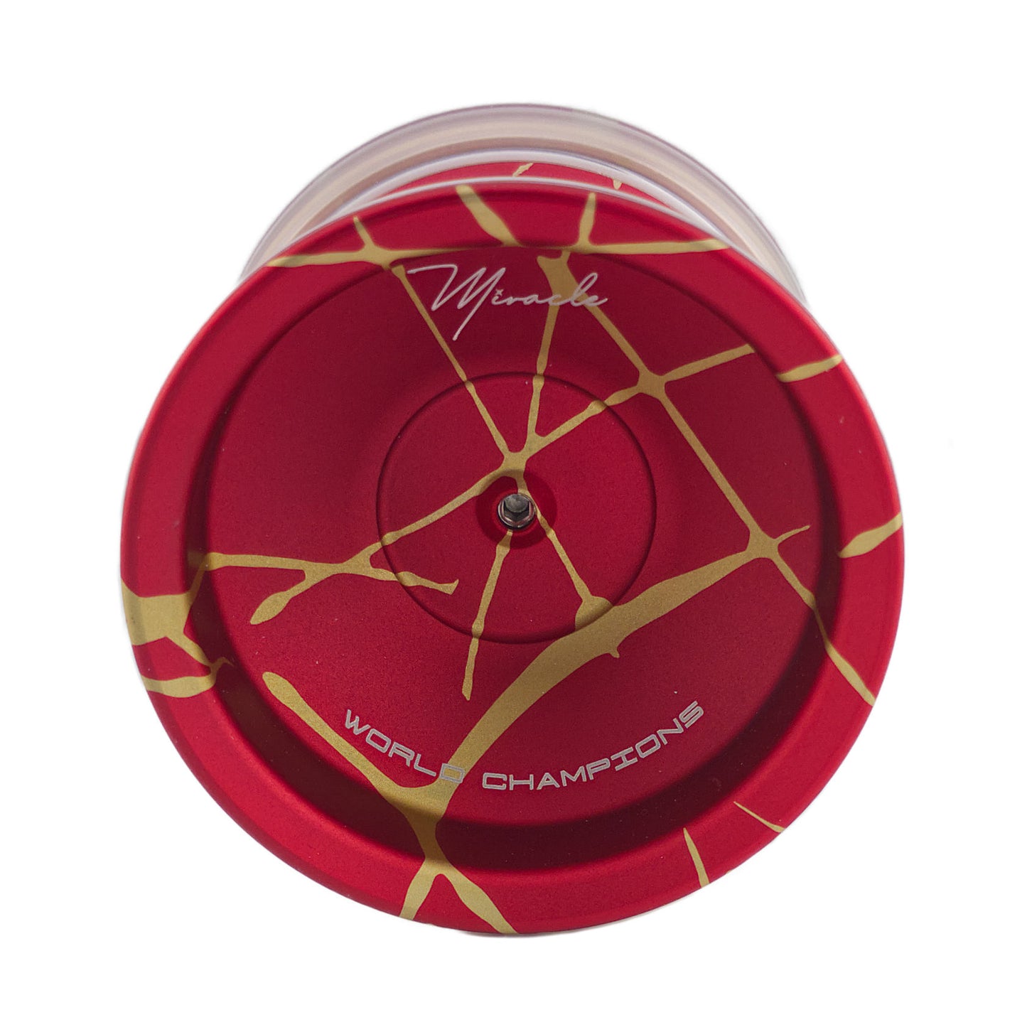 The Miracle YoYo - Red with gold splash side view