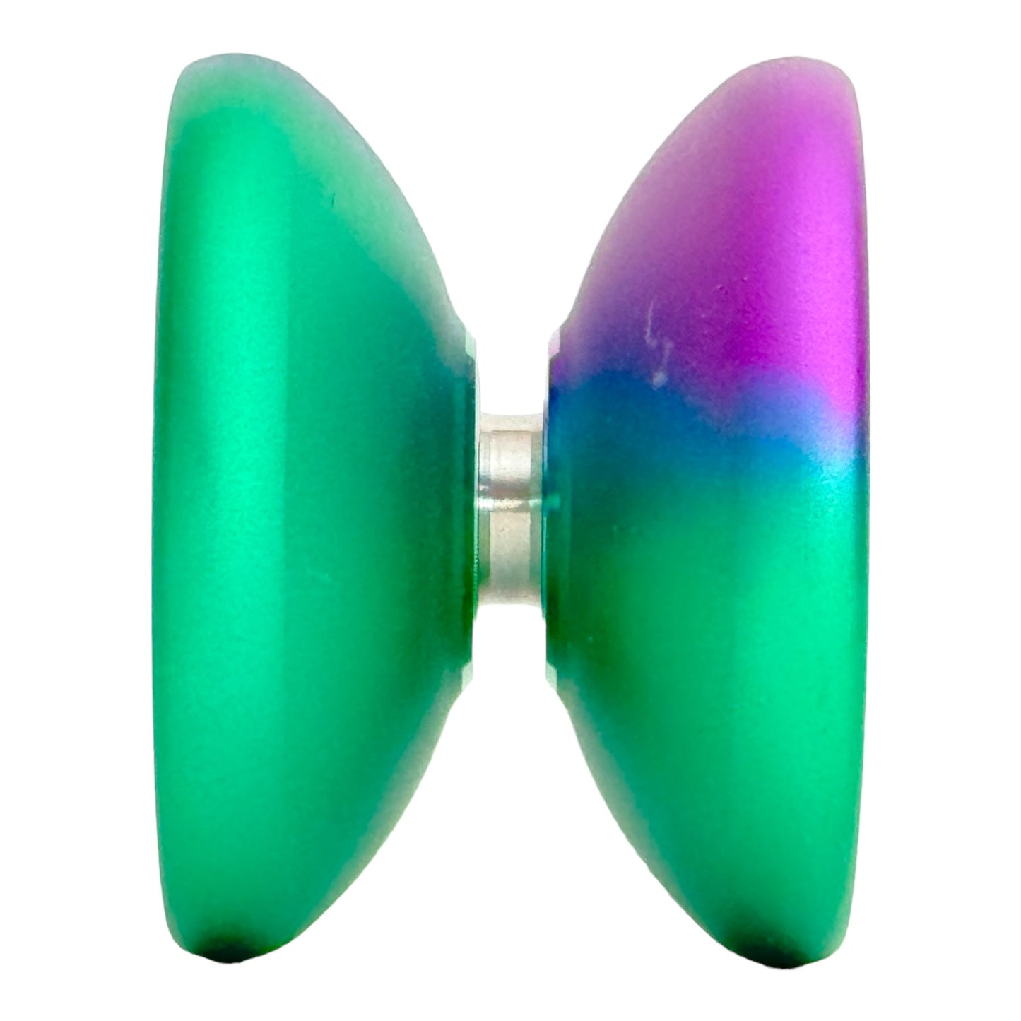 Axolotyl Metal yo-yo purple green fade bearing view