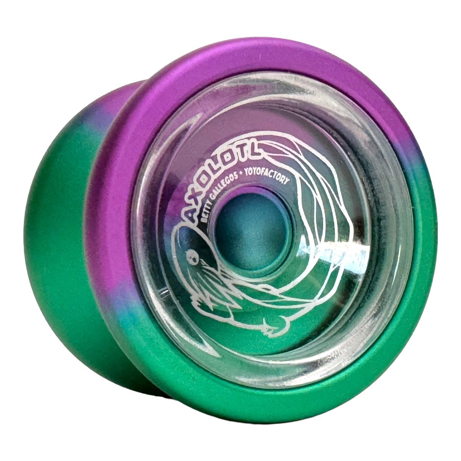 Axolotyl Metal yo-yo purple green fade