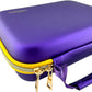 Angel2Up YoYo Case purple with yellow and gold zipper.