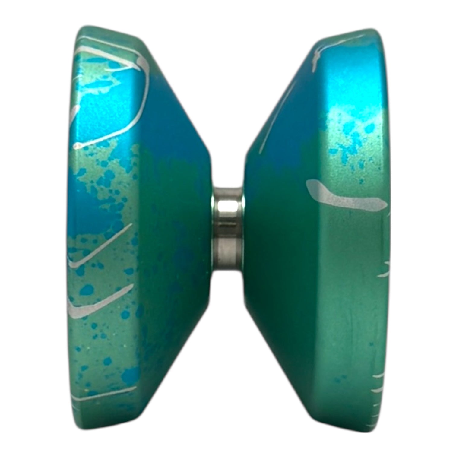 Metal HALO YoYo green blue splash center view