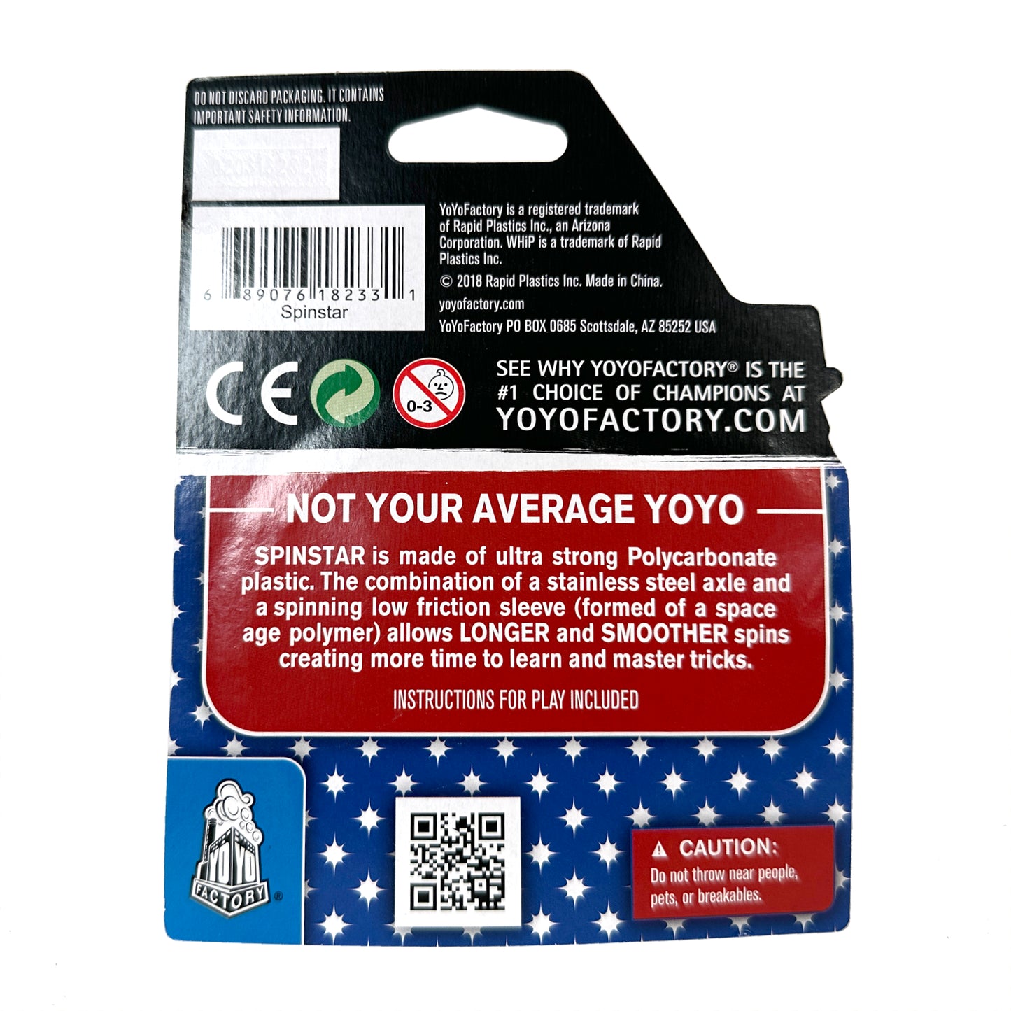Spinstar YoYo back of the package