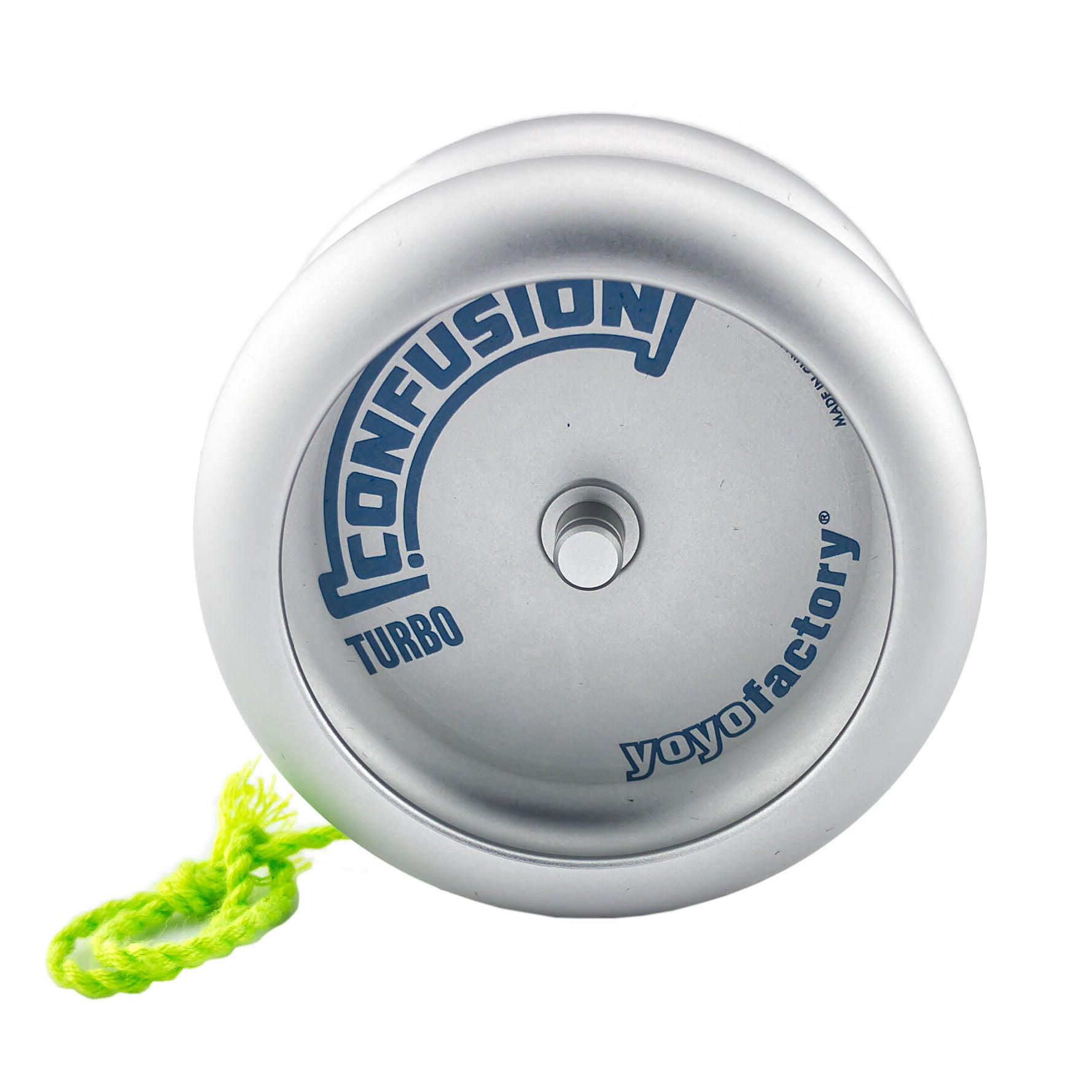 Turbo Confusion yoyo silver, side view