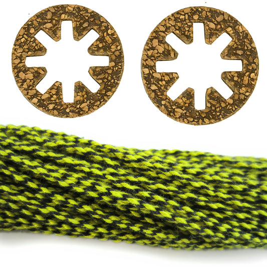 Retro YoYo set, Cork Response Pads / String   yellow and black