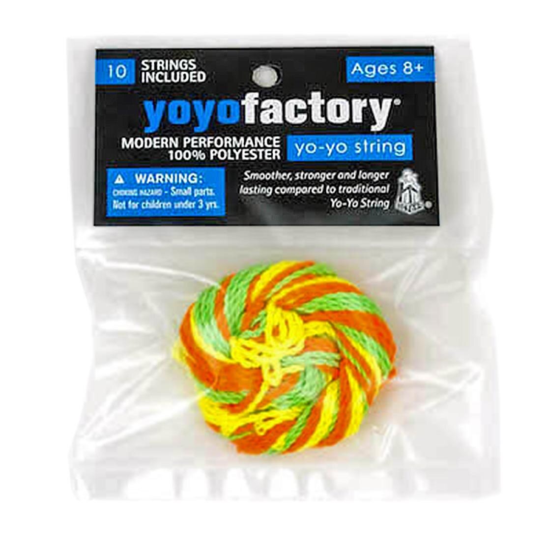 Replacement 10 YoYo strings, yellow, green, and orange